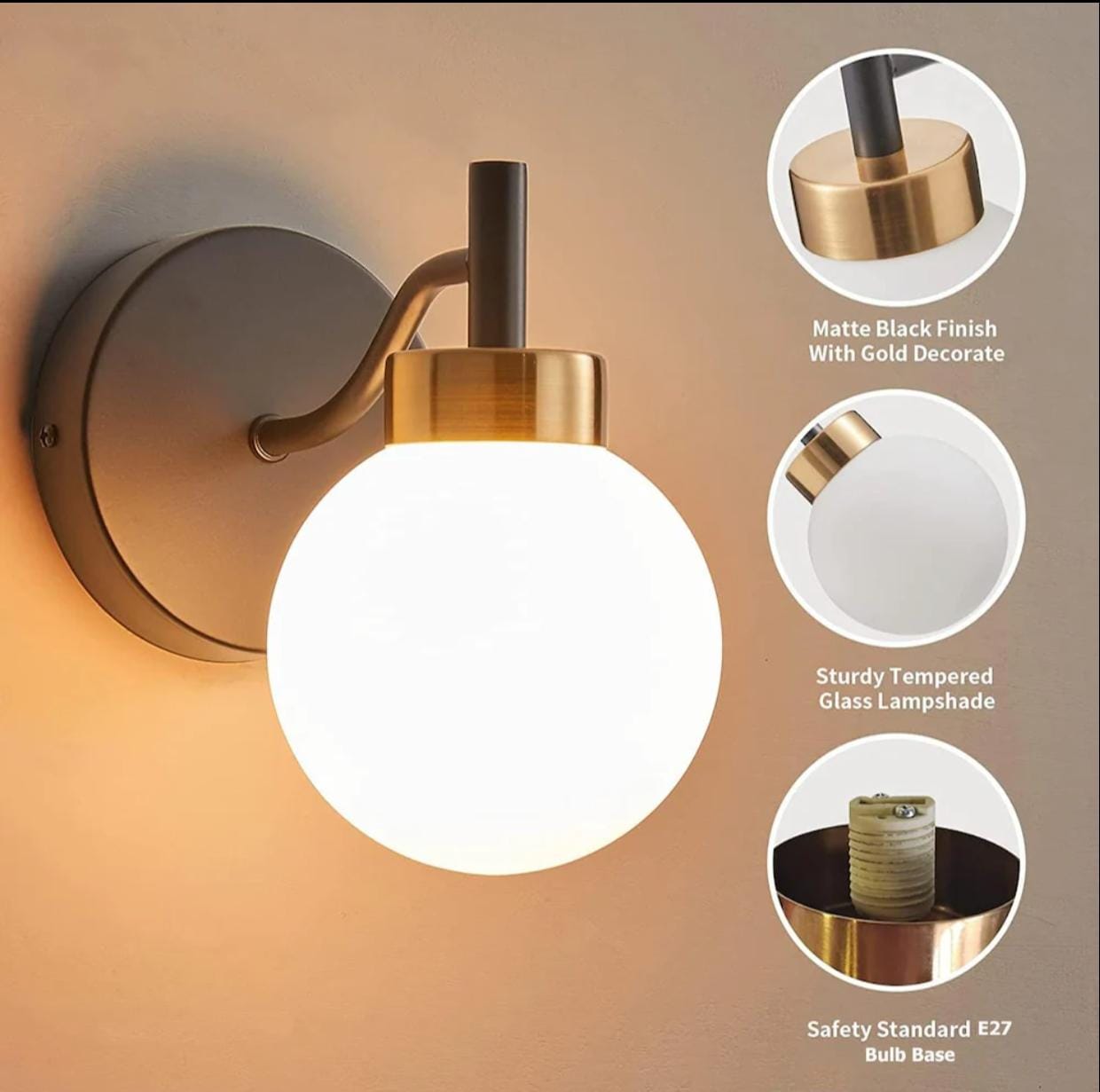 DELBAY Modern Metal Wall Lamp